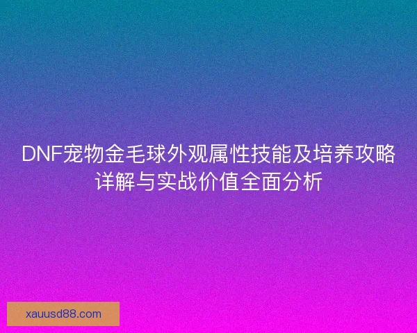 DNF宠物金毛球外观属性技能及培养攻略详解与实战价值全面分析 DNF宠物金毛球外观属性技能及培养攻略详解与实战价值全面分析